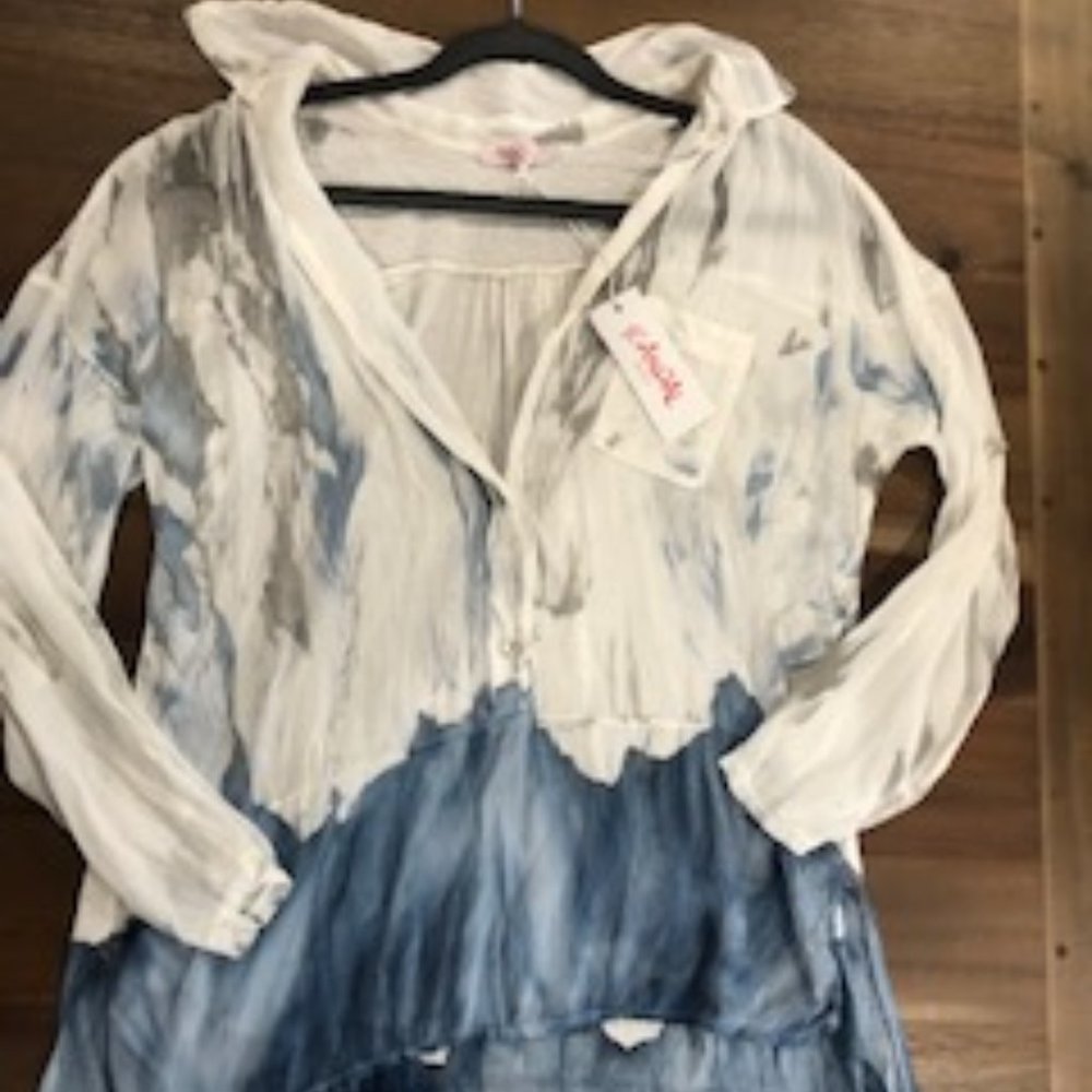 Scandal Poly / Silk Ombe Sequin Blouse